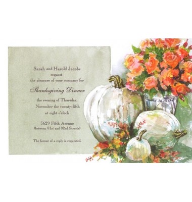 Thanksgiving And Fall Invitations, Ivory And Apricot, Odd Balls Invitations